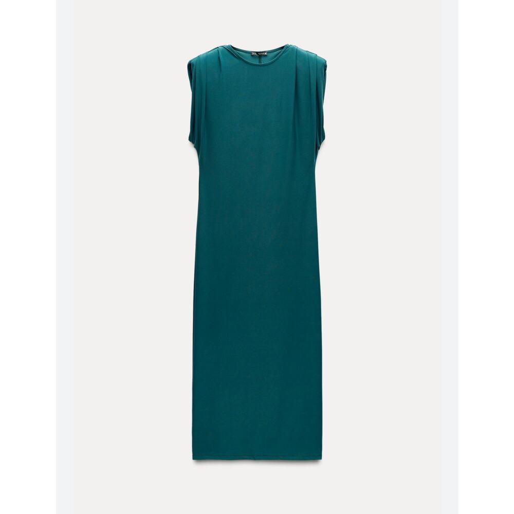 Nwt-Zara - long dress with shoulder pads-small